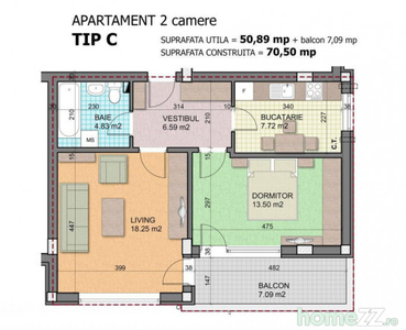 Apartament 2 Camere Finalizat Auchan Titan Parcul Teilor