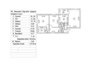 Vanzare apartament 3 camere Ozana