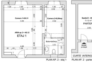 Apartament cu 1 camera si birou separat in Piata Unirii