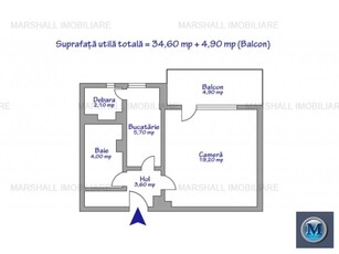 Garsoniera de vanzare, zona Eroilor, 34.60 mp