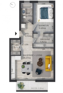 Apartament 2 camere | 64 mp | Baciu | zona Regal