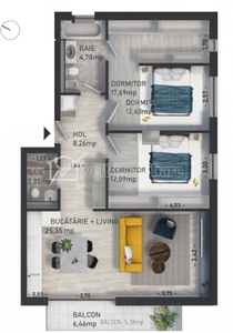 Apartament 3 camere | 77 mp | Baciu | zona Regal