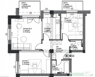 Apartament 3 camere in bloc nou