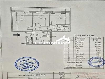 Apartament 3 camere cu centrala Brancoveanu