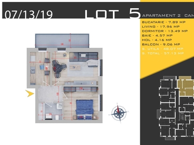 Apartament 2 camere, Zona Micro 14