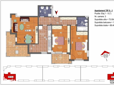 Apartament cu priveliste superba, 2 camere in imobil nou