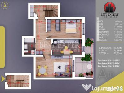 Apartament 2 camere decomandate-Ideal Familie Avans minim 15