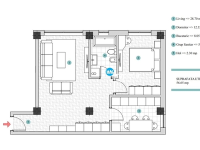 Vanzare apartament 2 camere, Titan, Parc IOR, decomandat, 54mp utili,