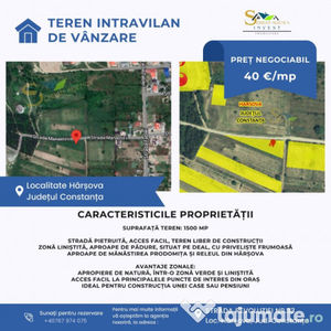 COMISION 0 DE LA CUMPARATOR! Teren Intravilan – 1500 mp în Hârșova