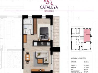2 camere, decomandat, 57 mp, de vanzare apartament nou in zona Bucium, Hanul Trei Sarmale, Cod 141828
