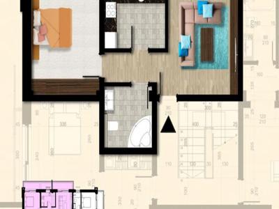 2 camere, decomandat, 65 mp, de vanzare apartament nou in zona Bucium, Hanul Trei Sarmale, Cod 141833