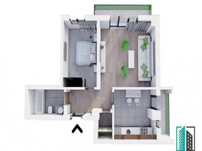 Apartament nou, 2 camere decomandat, 60 mp, Bucium, de vanzare, Visani, Cod 139186