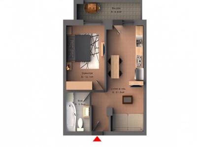 De vanzare apartament nou, 2 camere, semidecomandat, 44 mp, Bucium, 1,5 km pana la Mall Bucium, Cod 137352