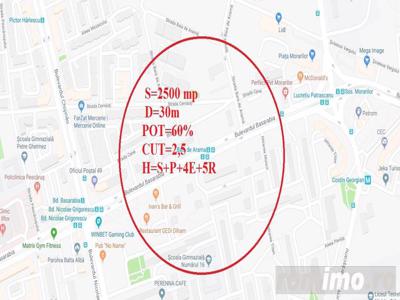 Teren Basarabia-2500 mp,D=30m,zona M3