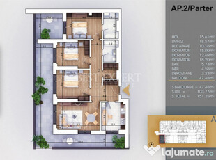 4 camere Incalzire Pardoseala - Acces Rapid Metrou/Credit Ip