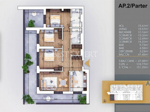 4 camere Incalzire Pardoseala - Acces Rapid Metrou/Credit Ip