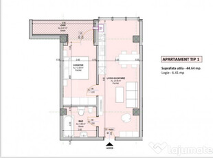 Apartament 2 camere, 51 mp utili, etaj intermediar, London R