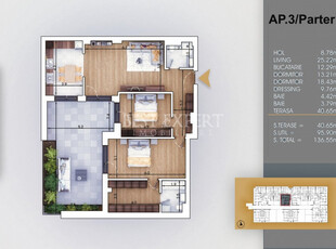 Apartament 3 camere ideal familie-5 minute Metrou Teclu/cred