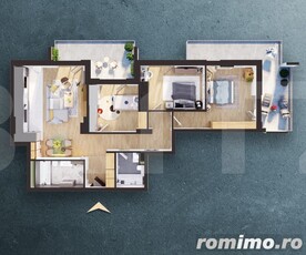 Apartament de 4 camere, 99.78 mp, semifinisat, Cartier Iris