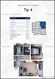 Apartament 2 camere - etaj 2 - bloc nou - loc parcare - 112.100 euro