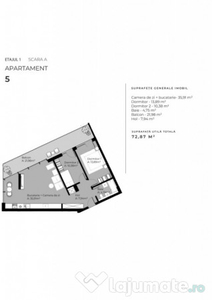 Apartament cu 3 camere, 72, mp, terasa, in zona Sopor
