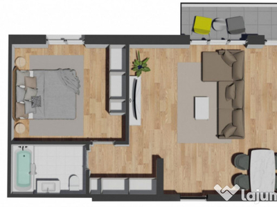 Apartament de 2 camere semifinisat, 57,40 mp, zona VIVO