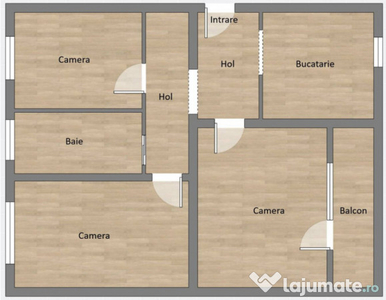 Apartament de 3 camere, 62 mp, balcon, zona Manastur