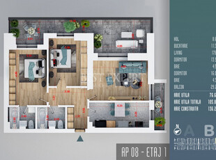 3 camere Terasa Generoasa -Sector Verde si Linistit/Parcare