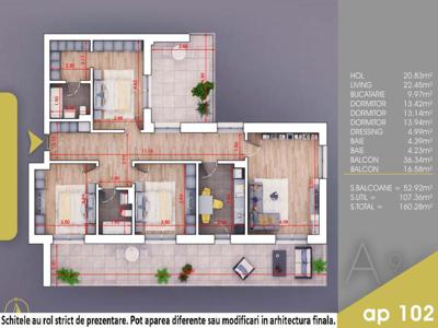 (AP.102/9/A) 4 camere Titan - Pallady - Metrou Nicolae Teclu - Estimobiliar