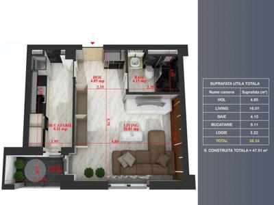 (AP.25/3/BL3) FINALIZAT Garsoniera Titan - Theodor Pallady - Metrou Teclu - Estimobiliar