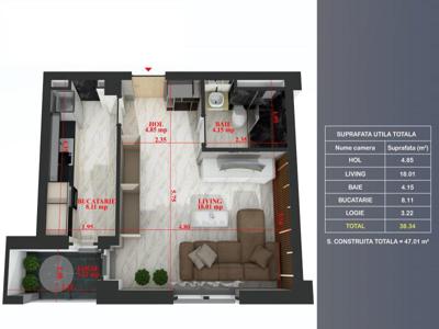 (AP.7/1/BL3) FINALIZAT Garsoniera Titan - Theodor Pallady - Metrou Teclu - Estimobiliar