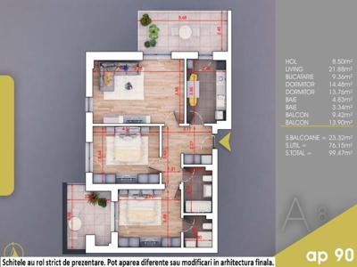 (AP.90/8/A) 3 camere Titan - Pallady - Metrou Nicolae Teclu - Estimobiliar