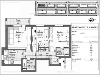 Apartament 3 camere, decomandat, zona Tractorul, comision 0%