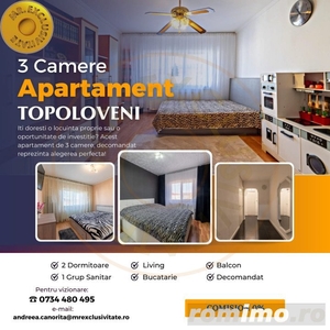 0% Comision Apartament 3 camere decomandat Topoloveni!