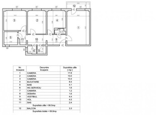 Apartament cu 3 camere