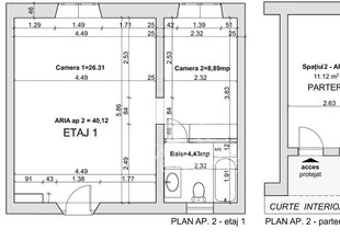 Apartament cu 1 camera si birou separat in Piata Unirii