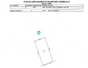 Teren de vanzare, intravilan, sup 1500mp, zona Aroneanu