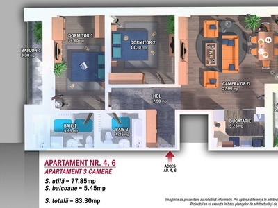 Vitan - Fizicienilor 3 camere decomandat 83 mp mutare rapida