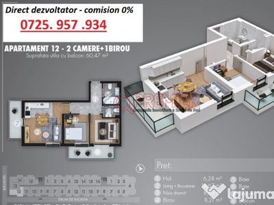 Bloc nou - 3 camere - 2 balcoane - Metrou Berceni