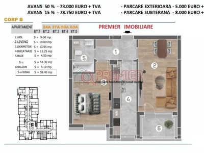 Parcul Tudor Arghezi - Metalurgiei - 2 camere - 78750 euro - Cavar Rezidence