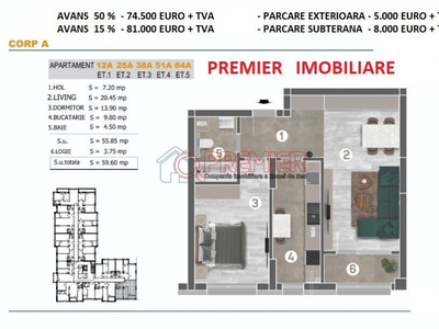 Parcul Tudor Arghezi - Metalurgiei - 2 camere - 81000 euro