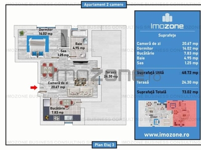 Prelungirea Ghencea, 2 camere cu terasa in bloc nou 2023, centrala proprie