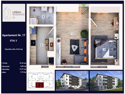 Apartament 2 camere bloc nou Urban Residence IV