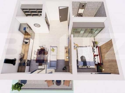 Proiect nou! Apartament 2 camere, semifinisat, în ansamblul Beta Residence