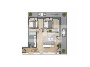 Apartament 3 camere, 66mp, etaj intermediar, bloc Premium, zona Iulius Mall