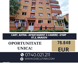 Cart. Astra - Apartament 3 camere - 61mp - Et.2, Brasov