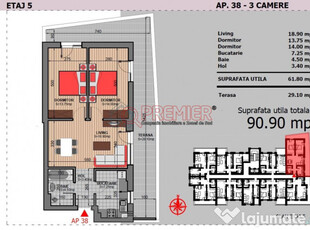 Model unic 3 camere - terasa 29 mp - Berceni Noul