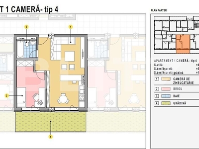 Apartament cu 1 camera, 43mp utili, gradina, Calea Moldovei!