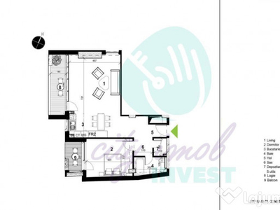 Apartament 2 camere spatios cu terasa de 8 mp
