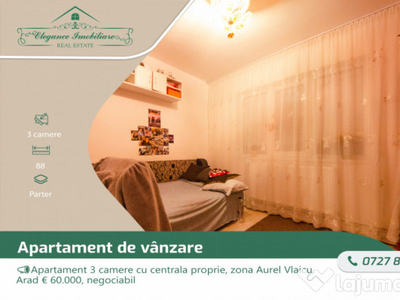 Apartament 3 camere cu centrala proprie, zona Aurel Vlaicu,